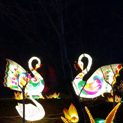 50cm-30m فانوس المهرجان الصيني ، إظهار الفوانيس الحريرية في الهواء الطلق